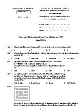 Đề kiểm tra năng lực đầu vào môn Toán Lớp 6 - Mã đề 123 - Năm học 2021-2022 - Phòng giáo dục và đào tạo Bắc Ninh